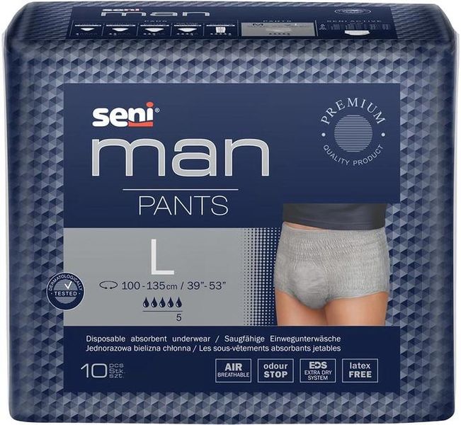 Трусы поглотительные для взрослых Seni Man Pants Large 10 шт (5900516800550) В00309462 фото