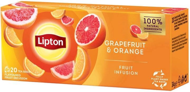 Чай Lipton Grapefruit&Orange черный 20 пакетиков (8720608014248) 000075905 фото