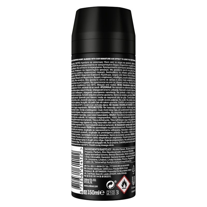 Аэрозольный дезодорант Axe Black 150 мл. (8712561614122) В00356858_U фото