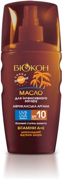 Масло-спрей Біокон для інтенсивної засмаги Африканська аргана SPF 10 160 мл. (4820160031142) В00283219 фото