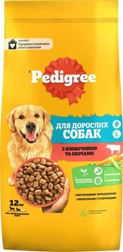 Сухий корм для дорослих собак Pedigree з яловичиною та овочами 12 кг (5998749145043) 000078824 фото