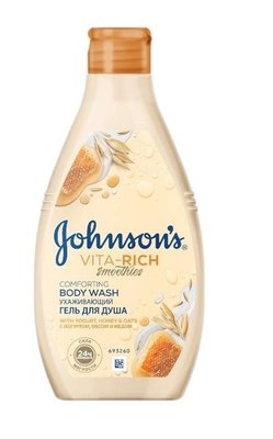 Уходящий гель для душа Johnson's Vita-Rich Смузи с йогуртом, овсом и медом 750 мл (3574661387314) В00196415 фото