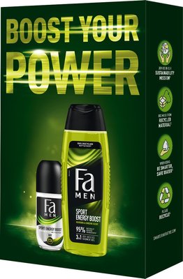 Набір Fa Men Sport Energy Boost your power Гель для душу 250 мл + Роликовий антиперспірант 50 мл (9000101731101) В00308078 фото