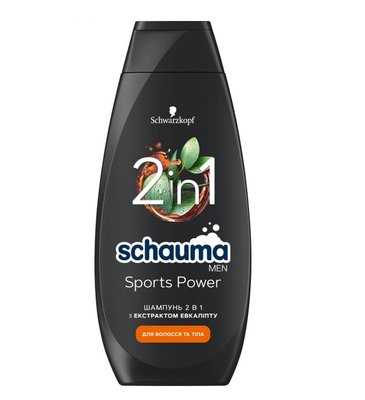 Шампунь для мужчин Schauma Men Sports Power 2 в 1 для волос и тела 400 мл (9000100860246) В00014971 фото