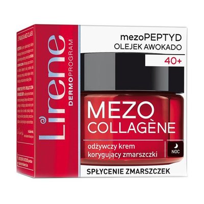 Крем для обличчя Lirene Mezo Collagene 40+ нічний від зморшок 50 мл. (5900717073654) 000062484 фото