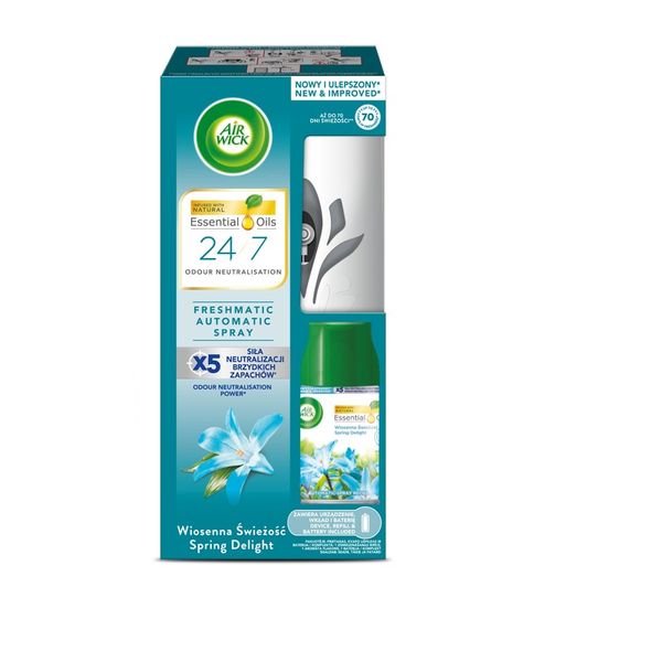 Автоматический освежитель Airwick Freshmatic Complete Pure Spring Delight с сменным баллоном Весеннее настроение 250 мл (5900627070293) В00141458 фото