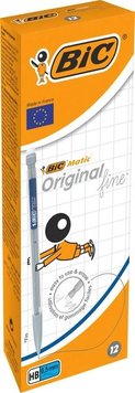 Набір механічних олівців BIC Matic Original Fine 0.5 мм HB з гумкою 12 шт. (3086126604589) В00294292 фото