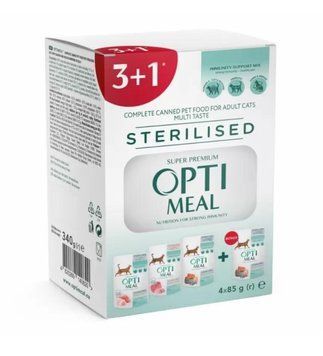 Влажный корм Optimeal Super Premium Multi Taste для стерилизованных кошек и кастрированных кошек 4 х 85г (4820269140820) 000079109 фото