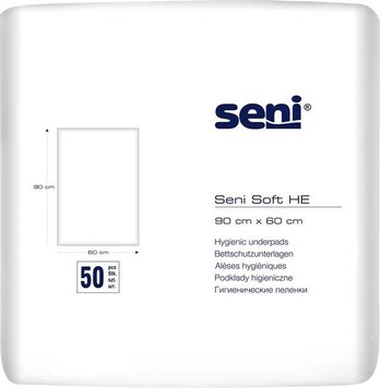 Одноразові гігієнічні пелюшки Seni Soft HE 60х90 см х 50 шт (5900516699321) В00291232 фото