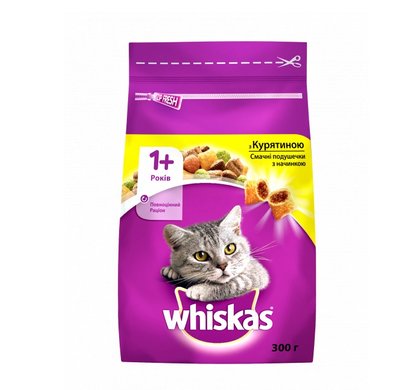 Сухий корм Whiskas для котів з куркою 300г(5998749144039) 000076217 фото