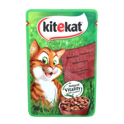 Влажный корм для кошек Kitekat с говядиной в соусе 100 г (3065890144910) 000030198 фото