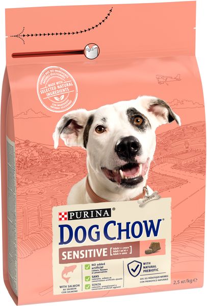 Сухой корм Dog Chow Sensitive для собак с чувствительным пищеварением с лососем 2.5 кг (7613034488268) 000074866 фото