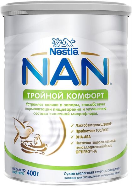 Суміш Nestle NAN Потрійний комфорт з народження 400 г (7613035351462) В00028140 фото