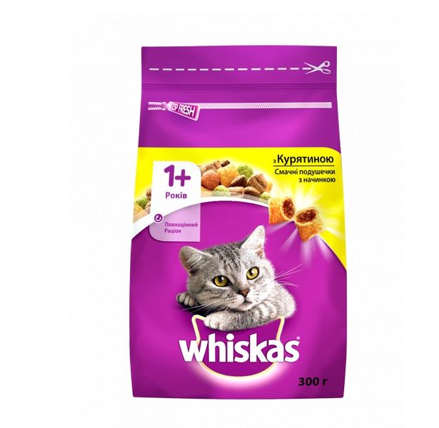 Сухий корм Whiskas для котів з куркою 300г(5998749144039) 000076217 фото