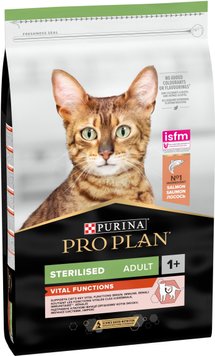 Сухой корм Purina Pro Plan Sterilised Adult 1+ для стерилизованных кошек с лососем 10 кг (7613036517164) 000076812 фото