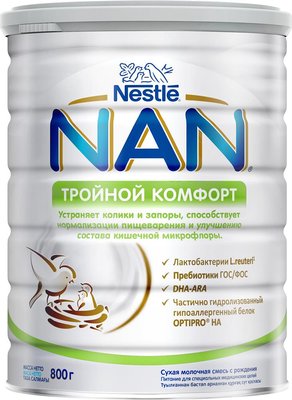 Суміш Nestle NAN Потрійний комфорт з народження 800 г (7613036447904) В00046777 фото