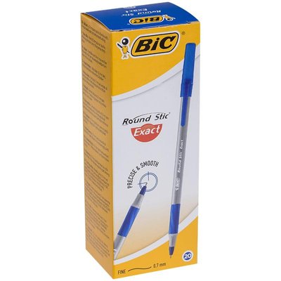Ручка масляна Bic Round Stic, синя 20шт(3086123350571) В00294242 фото