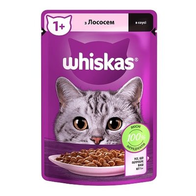 Влажный корм для кошек Whiskas с лососем в соусе 85 г. (5900951302053) 000078087 фото