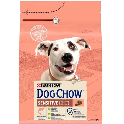 Сухой корм DOG CHOW Sensitive Adult 1+ для взрослых собак, склонных к аллергии, с лососем 2.5 кг (7613034488268) 000073974 фото