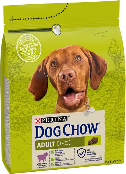 Сухой корм Dog Chow Adult для взрослых собак с ягненком 2.5 кг (7613034485946) 000074867 фото