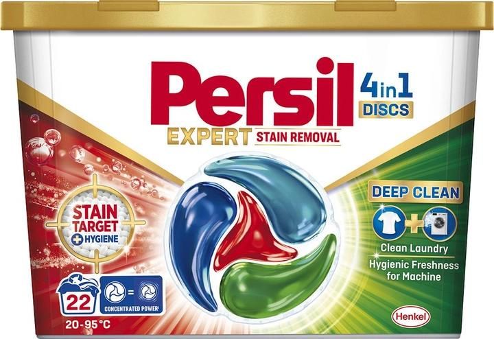 Диски для прання Persil 4in1 Discs Expert Stain Removal Deep Clean 22 шт (9000101801385) В00312900 фото