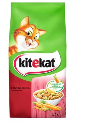 Сухий корм Kitekat для котів з яловичиною овочі 12 кг (5900951013065) 000072869 фото