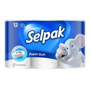 Туалетная бумага Selpak Белая 3 слоя 12 шт (8690530204508) В00143998 фото