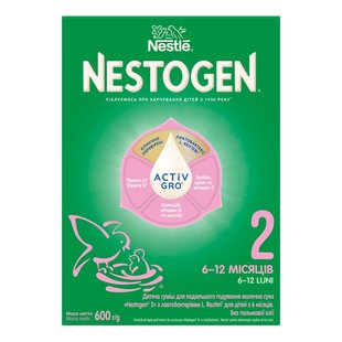 Суміш молочна Nestogen 2 суха для дітей від 6 до 12-ти місяців 600 г (8445290890009) В00317447 фото