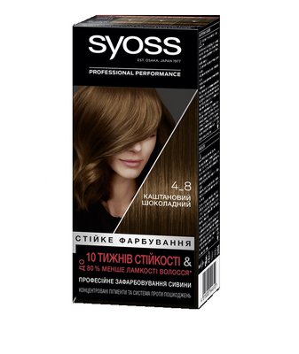 Фарба для волосся SYOSS 4-8 Каштановий шоколадний 115 мл (9000100633314) 13029     фото