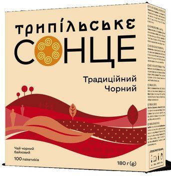 Чай чорний Трипільське Сонце Традиційний чорний 1.8 г х 100 шт. (4823118600193) 000084268 фото