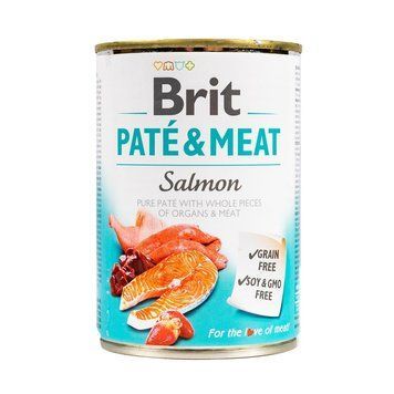 Корм влажный Brit Care Pate and Meat для взрослых собак с лососем 400 г (8595602557462) S1111151334 фото