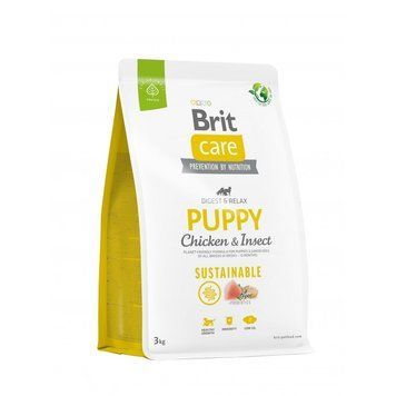 Корм сухой Brit Care Dog Sustainable Puppy для щенков с курицей и насекомыми 3 кг (8595602558636) S1111173606 фото