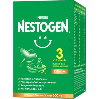 Суміш суха молочна Nestogen3 з лактобактеріями L.Reuteri для дітей з 12 місяців 600 г (7613287111821) В00299079 фото