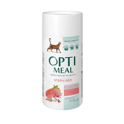 Сухий корм Optimeal для стерилізованих котів з високим вмістом яловичини 650г.(4820215364379) 000068682 фото