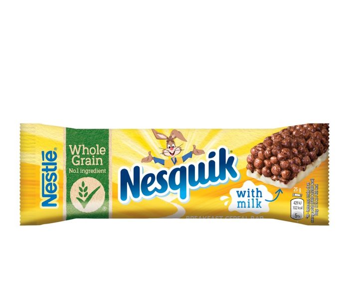 Батончик Nesquik з цільними злаками та какао 25 г (3387390325744) 000076784 фото