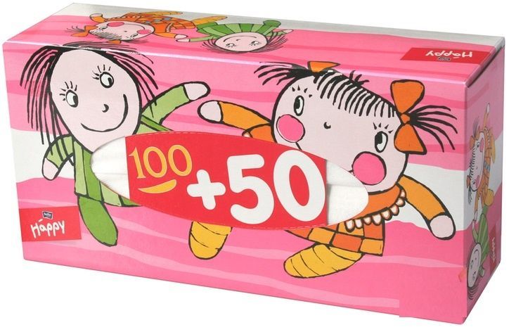 Платки бумажные Bella baby Happy универсальные двухслойные 100+50 шт. (5900516420901) В00147458 фото