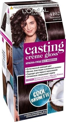 Крем-фарба для волосся без аміаку L'Oreal Paris Casting Creme Gloss 4102 Холодний каштан 120 мл (3600523806911) В00093573 фото