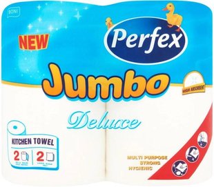 Бумажные полотенца Perfex Deluxe Jumbo 2 слоя 2 рулона (8606102287374) В00144223 фото