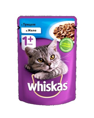Вологий корм для котів Whiskas з тунцем в желе 85г. (5900951302381) 000078093 фото