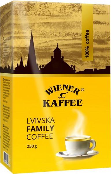 Кофе молотый Lvivska family coffee Wiener Kaffee 250г (4820000373555) 000063176 фото