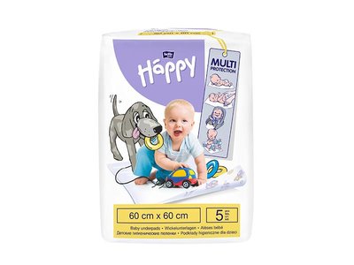 Пелюшки для немовлят Bella Baby Happy 60x60 см 5 шт (5900516601652) В00189900 фото