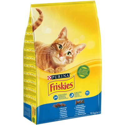 Сухий корм Purina Friskies для дорослих котів з лососем та овочами 10 кг ( 5997204515469) 000071379 фото