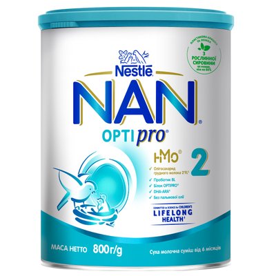 Суміш Nestle NAN 2 Optipro з олігосахаридом 2'FL для дітей від 6 місяців 800 г (7613032477530) В00099519 фото