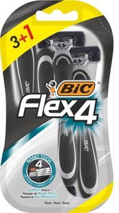 Набір бритв Bic Flex 4 без змінних катриджів 3+1 шт (3086123220621) В00292015 фото