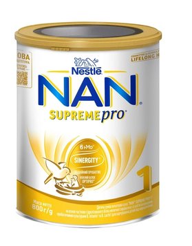 Суміш Nestle NAN Supreme Pro 1 з 5 олігосахаридами та лактобактеріями L з народження 800 г (7613035854444) В00314409 фото