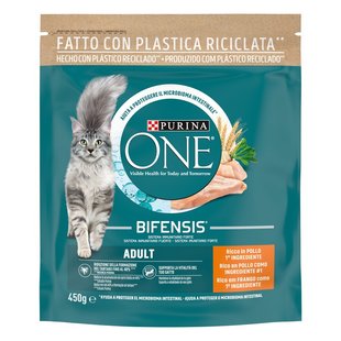 Сухий корм Purina One Adult для дорослих котів комплекс Bifensis з куркою 450 г (8445290071880) 000078844 фото