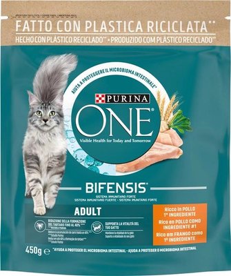 Сухий корм Purina One Adult для дорослих котів комплекс Bifensis з куркою 450 г (8445290071880) 000078844 фото