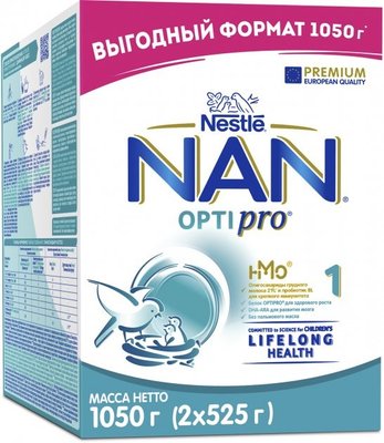 Суміш Nestle NAN 1 Optipro з олігосахариди 2'FL для дітей від народж.1050 г (7613287314512) В00138415 фото