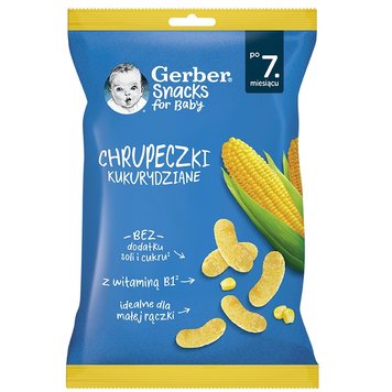 Кукурузные снеки Gerber для детей с 7 месяцев 28 г (8445290623423) В00318576 фото