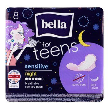 Прокладки гігієнічні Bella For teens Sensitive Night 8 шт (5900516713300) В00321056 фото